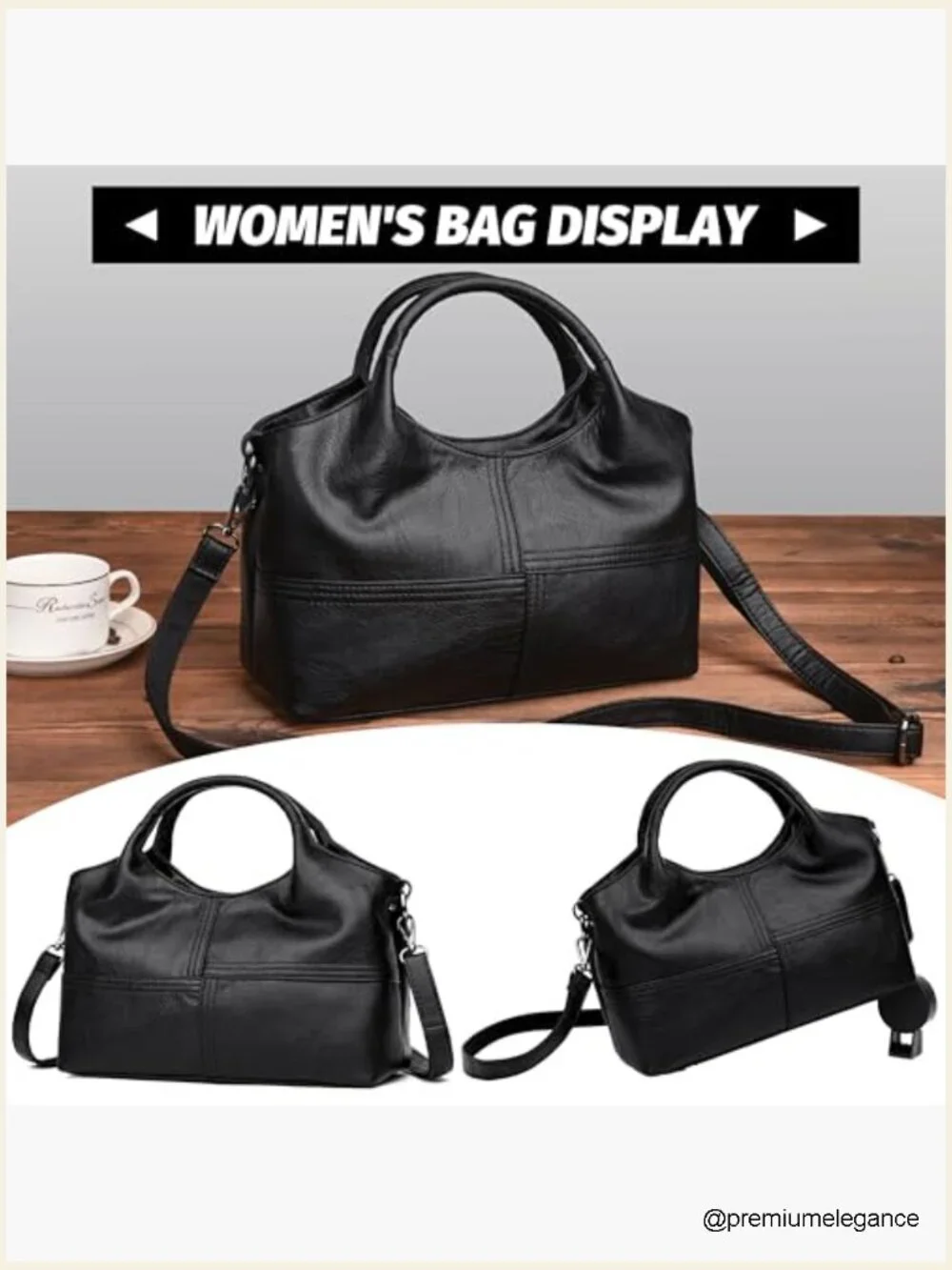Leather Hobo Bag Shoulder Tote Satchel Handbag Purse Women